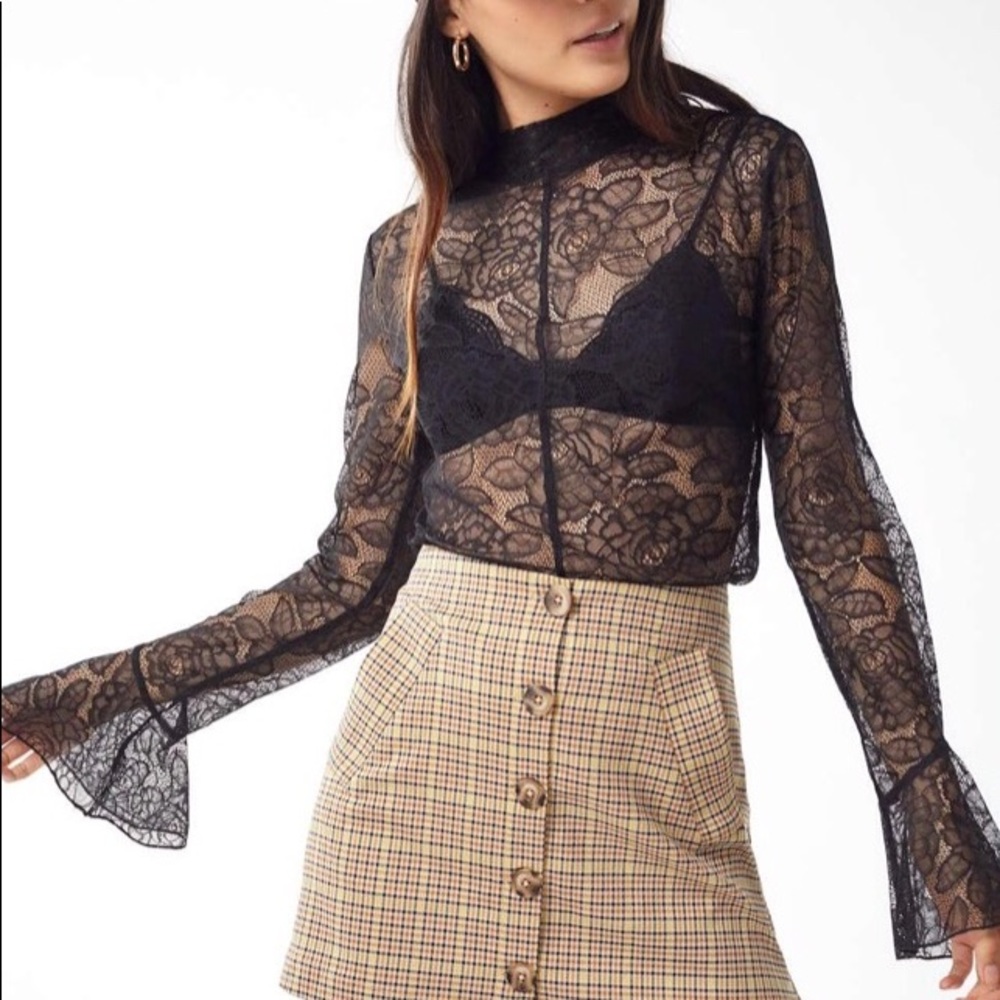 Urban Outfitters Black All Lace Top